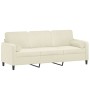 3-seater sofa with cream velvet cushions 180 cm by , Sofas - Ref: Foro24-3200899, Price: 296,84 €, Discount: %