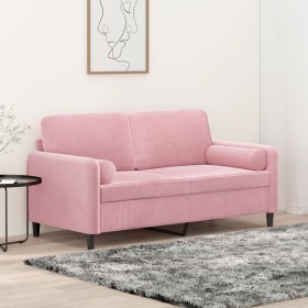 Sofá de 2 plazas con cojines terciopelo rosa 140 cm de , Sofás - Ref: Foro24-3200884, Precio: 253,27 €, Descuento: %