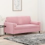 Sofá de 2 plazas con cojines terciopelo rosa 140 cm de , Sofás - Ref: Foro24-3200884, Precio: 258,19 €, Descuento: %