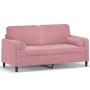 Sofá de 2 plazas con cojines terciopelo rosa 140 cm de , Sofás - Ref: Foro24-3200884, Precio: 253,27 €, Descuento: %