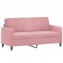 Sofá de 2 plazas con cojines terciopelo rosa 140 cm de , Sofás - Ref: Foro24-3200884, Precio: 253,27 €, Descuento: %