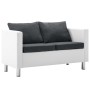 White and Dark Gray Faux Leather 2 Seater Sofa by vidaXL, Sofas - Ref: Foro24-247174, Price: 248,93 €, Discount: %