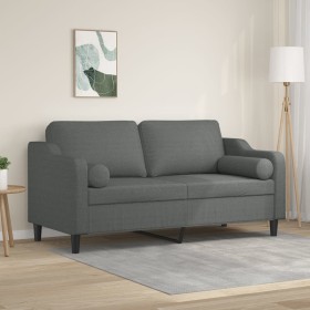 2-Sitzer-Sofa mit dunkelgrauen Stoffkissen 140 cm von , Sofas - Ref: Foro24-3200846, Preis: 248,26 €, Rabatt: %