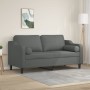 2-seater sofa with dark gray fabric cushions 140 cm by , Sofas - Ref: Foro24-3200846, Price: 248,26 €, Discount: %