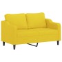 Sofá de 2 plazas con cojines tela amarillo claro 140 cm de , Sofás - Ref: Foro24-3200850, Precio: 229,99 €, Descuento: %