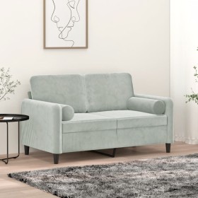 2-seater sofa with light gray velvet cushions 120 cm by , Sofas - Ref: Foro24-3200871, Price: 234,50 €, Discount: %