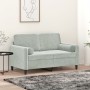 2-seater sofa with light gray velvet cushions 120 cm by , Sofas - Ref: Foro24-3200871, Price: 221,78 €, Discount: %