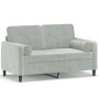 2-seater sofa with light gray velvet cushions 120 cm by , Sofas - Ref: Foro24-3200871, Price: 221,78 €, Discount: %