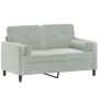 2-seater sofa with light gray velvet cushions 120 cm by , Sofas - Ref: Foro24-3200871, Price: 221,78 €, Discount: %