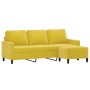 Sofá de 3 plazas con taburete terciopelo amarillo 180 cm de , Sofás - Ref: Foro24-3201061, Precio: 345,78 €, Descuento: %