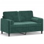 2-Sitzer-Sofa mit dunkelgrünen Samtkissen 120 cm von , Sofas - Ref: Foro24-3200873, Preis: 249,44 €, Rabatt: %