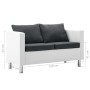 Weißes und dunkelgraues 2-Sitzer-Sofa aus Kunstleder von vidaXL, Sofas - Ref: Foro24-247174, Preis: 248,93 €, Rabatt: %