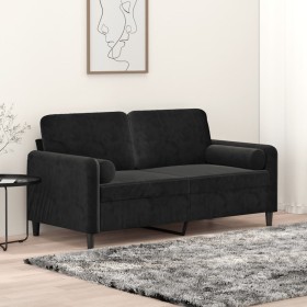 2-seater sofa with black velvet cushions 140 cm by , Sofas - Ref: Foro24-3200886, Price: 231,59 €, Discount: %