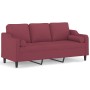 Sofá de 3 plazas con cojines tela rojo tinto 180 cm de , Sofás - Ref: Foro24-3200859, Precio: 325,99 €, Descuento: %