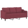 Sofá de 3 plazas con cojines tela rojo tinto 180 cm de , Sofás - Ref: Foro24-3200859, Precio: 325,99 €, Descuento: %