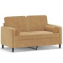 2-seater sofa with brown velvet cushions 120 cm by , Sofas - Ref: Foro24-3200878, Price: 243,63 €, Discount: %