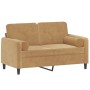 2-seater sofa with brown velvet cushions 120 cm by , Sofas - Ref: Foro24-3200878, Price: 243,63 €, Discount: %