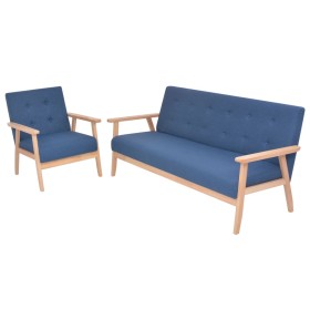 Blaue 2-teilige Sofagarnitur aus Stoff von , Sofas - Ref: Foro24-274913, Preis: 384,99 €, Rabatt: %