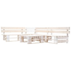 4-piece white wooden pallet garden furniture set by , Garden sets - Ref: Foro24-277387, Price: 259,44 €, Discount: %