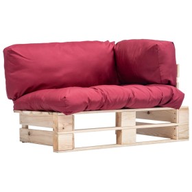 Pallet garden sofa with red pine wood cushions by , Outdoor sofas - Ref: Foro24-277481, Price: 104,99 €, Discount: %