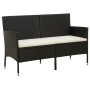 3-seater garden sofa with black synthetic rattan cushions by , Outdoor sofas - Ref: Foro24-318492, Price: 163,19 €, Discount: %