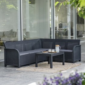 Keter Elemento garden corner sofa Rosalie graphite by , Outdoor sofas - Ref: Foro24-441301, Price: 283,85 €, Discount: %