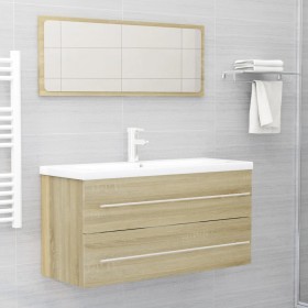 Set de muebles de baño 2 pzas contrachapada roble sonoma de , Muebles de baño - Ref: Foro24-804857, Precio: 78,99 €, Descuent...