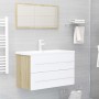 Bathroom furniture set 2 pieces white oak plywood by , Bathroom furniture - Ref: Foro24-804841, Price: 75,38 €, Discount: %