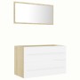 Bathroom furniture set 2 pieces white oak plywood by , Bathroom furniture - Ref: Foro24-804841, Price: 75,38 €, Discount: %