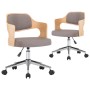 Swivel dining chairs 2 pcs curved wood gray taupe fabric by , dining chairs - Ref: Foro24-3054941, Price: 264,11 €, Discount: %