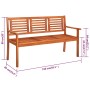 3 seater garden bench solid eucalyptus wood and cushion 150 cm by , garden benches - Ref: Foro24-3061018, Price: 201,99 €, Di...