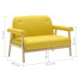 2-Sitzer-Sofa aus gelbem Stoff von , Sofas - Ref: Foro24-246652, Preis: 201,83 €, Rabatt: %