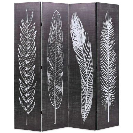 Folding divider screen 160x170 cm black and white feathers by vidaXL, Room dividers - Ref: Foro24-245890, Price: 99,46 €, Dis...