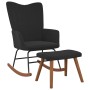 Silla mecedora con reposapiés terciopelo negro de , Mecedoras - Ref: Foro24-327760, Precio: 145,95 €, Descuento: %