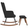 Silla mecedora con reposapiés terciopelo negro de , Mecedoras - Ref: Foro24-327760, Precio: 145,95 €, Descuento: %