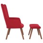 Sillón de relax con taburete terciopelo rojo tinto de , Sillones - Ref: Foro24-327671, Precio: 123,27 €, Descuento: %