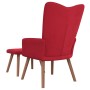 Sillón de relax con taburete terciopelo rojo tinto de , Sillones - Ref: Foro24-327671, Precio: 123,27 €, Descuento: %