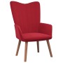 Sillón de relax con taburete terciopelo rojo tinto de , Sillones - Ref: Foro24-327671, Precio: 123,27 €, Descuento: %