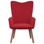 Sillón de relax con taburete terciopelo rojo tinto de , Sillones - Ref: Foro24-327671, Precio: 123,27 €, Descuento: %