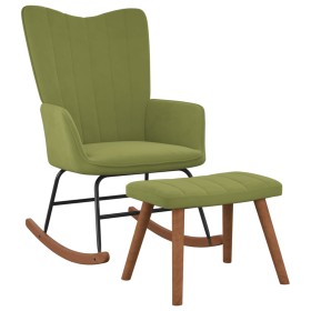 Silla mecedora con reposapiés terciopelo verde claro de , Mecedoras - Ref: Foro24-327757, Precio: 158,99 €, Descuento: %