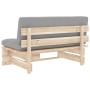 Central sofa made of pallets for impregnated pine wood garden by , Modular outdoor sofas - Ref: Foro24-3066531, Price: 106,82...