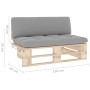 Central sofa made of pallets for impregnated pine wood garden by , Modular outdoor sofas - Ref: Foro24-3066531, Price: 106,82...