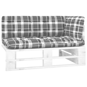 Eckgartensofa aus weiß imprägnierten Kiefernholzpaletten von , Modulare Sofas für den Außenbereich - Ref: Foro24-3066578, Pre...