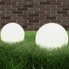 LED ball lamp set 2 spherical pieces 20 cm PMMA by vidaXL, Outdoor lighting - Ref: Foro24-50654, Price: 36,99 €, Discount: %