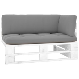 Eckgartensofa aus weiß imprägnierten Kiefernholzpaletten von , Modulare Sofas für den Außenbereich - Ref: Foro24-3066567, Pre...