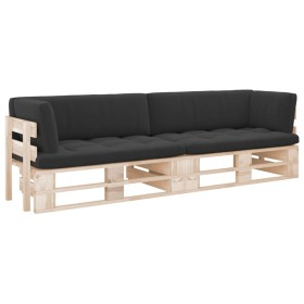 2-Sitzer-Palettensofa mit Kissen aus imprägniertem Kiefernholz von , Gartensets - Ref: Foro24-3066680, Preis: 234,95 €, Rabat...