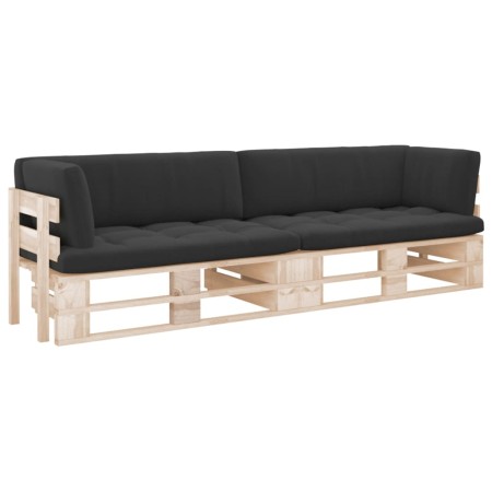 2-Sitzer-Palettensofa mit Kissen aus imprägniertem Kiefernholz von , Gartensets - Ref: Foro24-3066680, Preis: 234,95 €, Rabat...