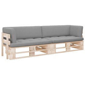 2-Sitzer-Palettensofa mit Kissen aus imprägniertem Kiefernholz von , Gartensets - Ref: Foro24-3066675, Preis: 237,26 €, Rabat...