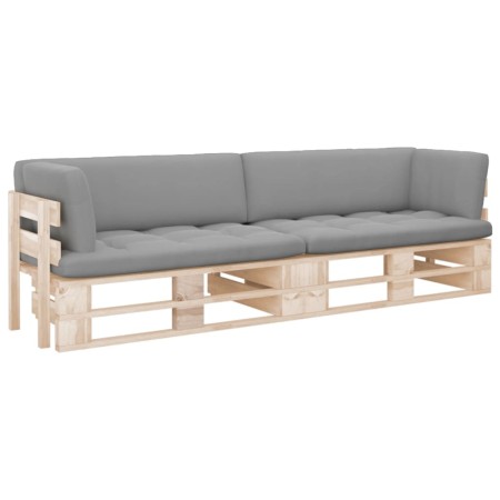 2-Sitzer-Palettensofa mit Kissen aus imprägniertem Kiefernholz von , Gartensets - Ref: Foro24-3066675, Preis: 240,71 €, Rabat...