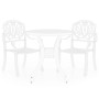 3-teiliger Bistrotisch und Stühle aus weißem Aluminiumguss von , Gartensets - Ref: Foro24-3070573, Preis: 487,40 €, Rabatt: %